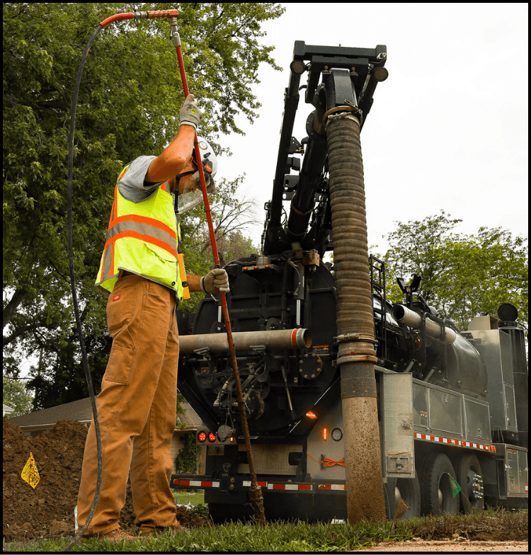 National Hydro-Excavation Services employee at work